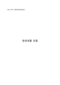아주대학교 A+ 생명과학 실험 원생생물 관찰 결과보고서