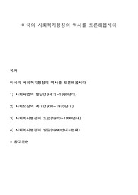 미국의 사회복지행정의 역사를 토론해봅시다