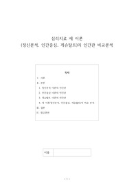 심리치료 세 이론(정신분석, 인간중심, 게슈탈트)의 인간관 비교분석