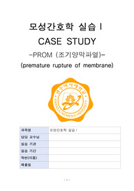 간호학과_모성간호학_실습_PROM(조기양막파열, premature rupture of membrane)_케이스_CASE STUDY_간호진단2개, 간호과정2개