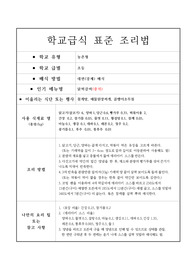 표준 조리법-닭떡갈비(중식)
