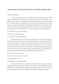 Analysis of poems The Flea by John Donne and The Snow Man by Wallace Stevens