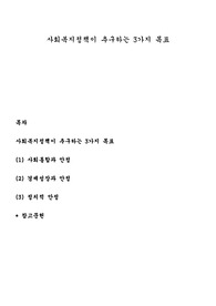 사회복지정책이 추구하는 3가지 목표
