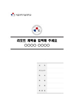 서울과학기술대학교 말끔한 레포트 표지 및 목차 양식