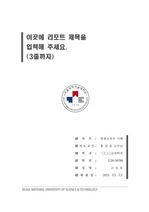 서울과학기술대학교 단정한 레포트 표지 및 목차 양식
