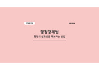행정강제법에 대한 개괄 소개 자료(대학원 행정법 수업 발표 PPT)