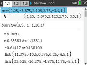 Bairstow method ti 계산기 앱 numerical method