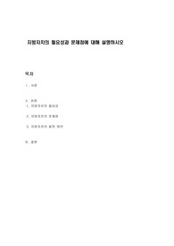 지방자치의 필요성과 문제점에 대해 설명하시오