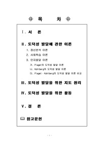 도덕성 발달에 관한 이론을 비교, 아동의 지도원리 및 활동