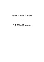 경북대학교 심리학의 이해 기말범위 내용정리, 예상문제 (2023update)