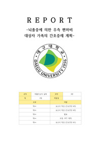 [재활간호] 뇌졸중으로 인한 우측 편마비 대상자 가족 간호진단 3개