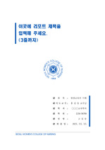 서울여자간호대학교 단정한 레포트 표지 및 목차 양식