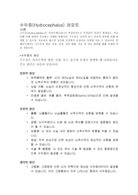 수두증 아동간호학에 케이스 스터디(문헌고찰 및 진단 5개)