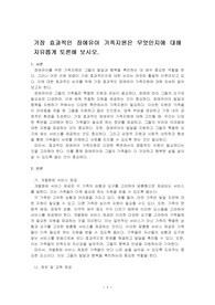 가장 효과적인 장애유아 가족지원은 무엇인지에 대해 자유롭게 토론해 보시오.