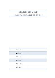 A+받은 Health Plan 2030 헬스 플랜 2030 분석 및 정책제시 보고서.hwp
