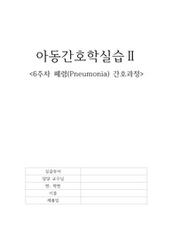 A+ 아동간호학 pneumonia 간호과정