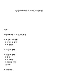 정신지체아동의 교육(교수)방법