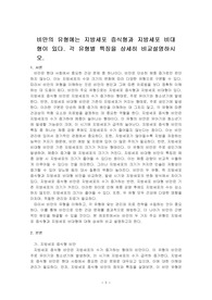 비만의 유형에는 지방세포 증식형과 지방세포 비대형이 있다. 각 유형별 특징을 상세히 비교설명하시오.