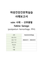 산후출혈 케이스, VSIM_Fatime Sanogo, 간호진단 5개 - 간호과정 2개