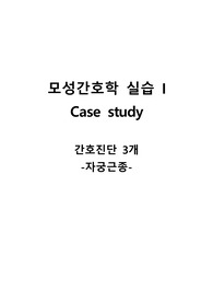 자궁근종 사례보고서(간호진단 3&amp;간호과정 3)