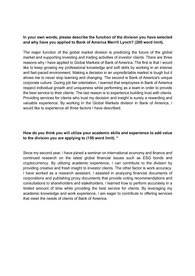 뱅크 오브 아메리카 서류 합격 영문 자기소개서 / Bank of America Merill Lynch Cover Letter