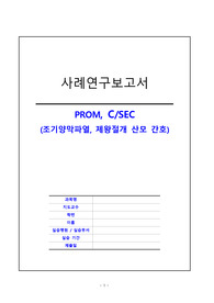A++ 여성간호학실습 분만실 c/sec, PROM 조기양막파수(파열) 케이스 case study 사례연구보고서 진단3개 과정3개_감염위험, 통증, 불안