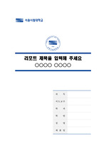서울시립대학교 말끔한 레포트 표지 및 목차 양식