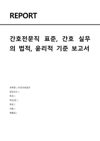 보건의료법규 개별과제(간호전문직 표준, 간호 실무의 법적, 윤리적 기준 보고서)