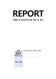 보건프로그램 개발 및 평가 조별과제(개발한 보건교육프로그램 발표 및 평가)