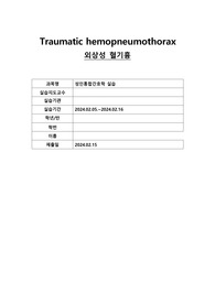 A+++외상성혈기흉 케이스_간호진단,사정3개