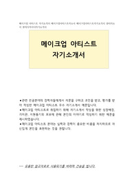 메이크업 아티스트 자기소개서