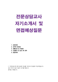 전문상담교사 합격자기소개서
