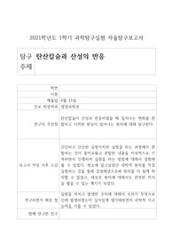 탄산칼슘과 산성의 반응 과학탐구실험보고서