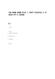 다음 개념을 설명해 보시오. 1. 객관적 구성요건요소 2. 위법성의 인식 3. 간접정범