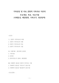 가족상담 및 치료_경험적 가족치료 이론의 주요개념, 목표, 치료기법 (사례중심, 해결방향, 가족조각, 빙산탐색)