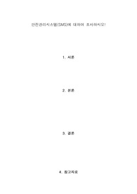 안전관리시스템(SMS)에 대하여 조사하시오!