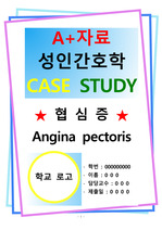A+자료 성인간호학 협심증 Angina pectoris CASE STUD(간호진단3개)(간호과정2개)