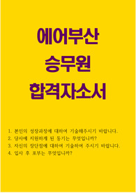 에어부산 승무원 자소서