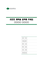 대전대학교 깨끗한 레포트 표지 및 목차 양식
