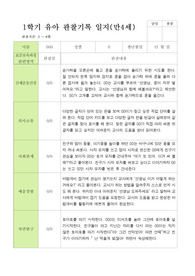 만4세 1학기 관찰일지 3-8월 21명