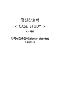 정신간호학 양극성정동장애(Bipolar disorder)_case study 간호과정 2개 (A++자료)