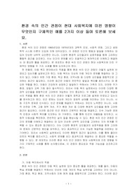 환경 속의 인간 관점이 현대 사회복지에 미친 영향이 무엇인지 구체적인 예를 2가지 이상 들며 토론해 보세요.