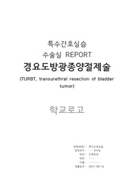 특수간호학 수술실 경요도방광종양절제술(TURBT) 레포트