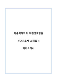 가톨릭대학교 부천성모병원 자기소개서