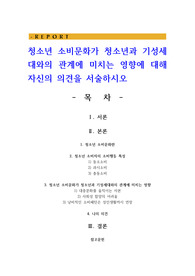 청소년 소비문화가 청소년과 기성세대와의 관계에 미치는 영향에 대해 자신의 의견을 서술하시오
