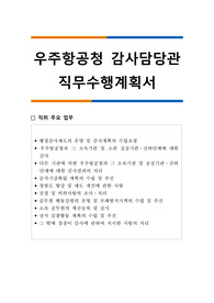 우주항공청 감사담당관 직무수행계획서