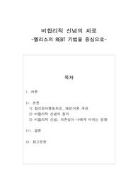 비합리적 신념을 합리적 신념으로 변화시키기 위한 계획은 무엇인가?