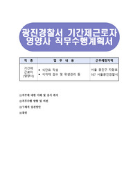 광진경찰서 기간제근로자 영양사 직무수행계획서