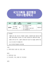 국가기록원 일반행정 직무수행계획서