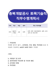 충북개발공사 토목기술직 직무수행계획서